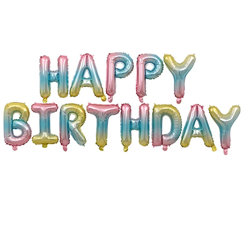 Happy Birthday balloon air Letters Alphabe Gold Pink foil balloons kids Boy Baby Show party birthday helium globos party baloon