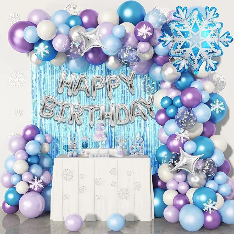 102PCS/Set Frosted Winter Balloon Kit - Bulk Pack for Birthday Parties, Elegant Wedding & Grand Opening Decorations