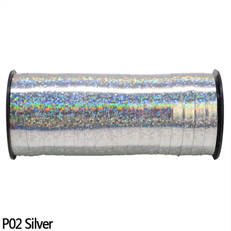 5mm Balloons Ribbons Laser Ribbon for Party Decoration Gifts Box DIY Packing Wedding Decoration Foil Satin Ribbons Accessories