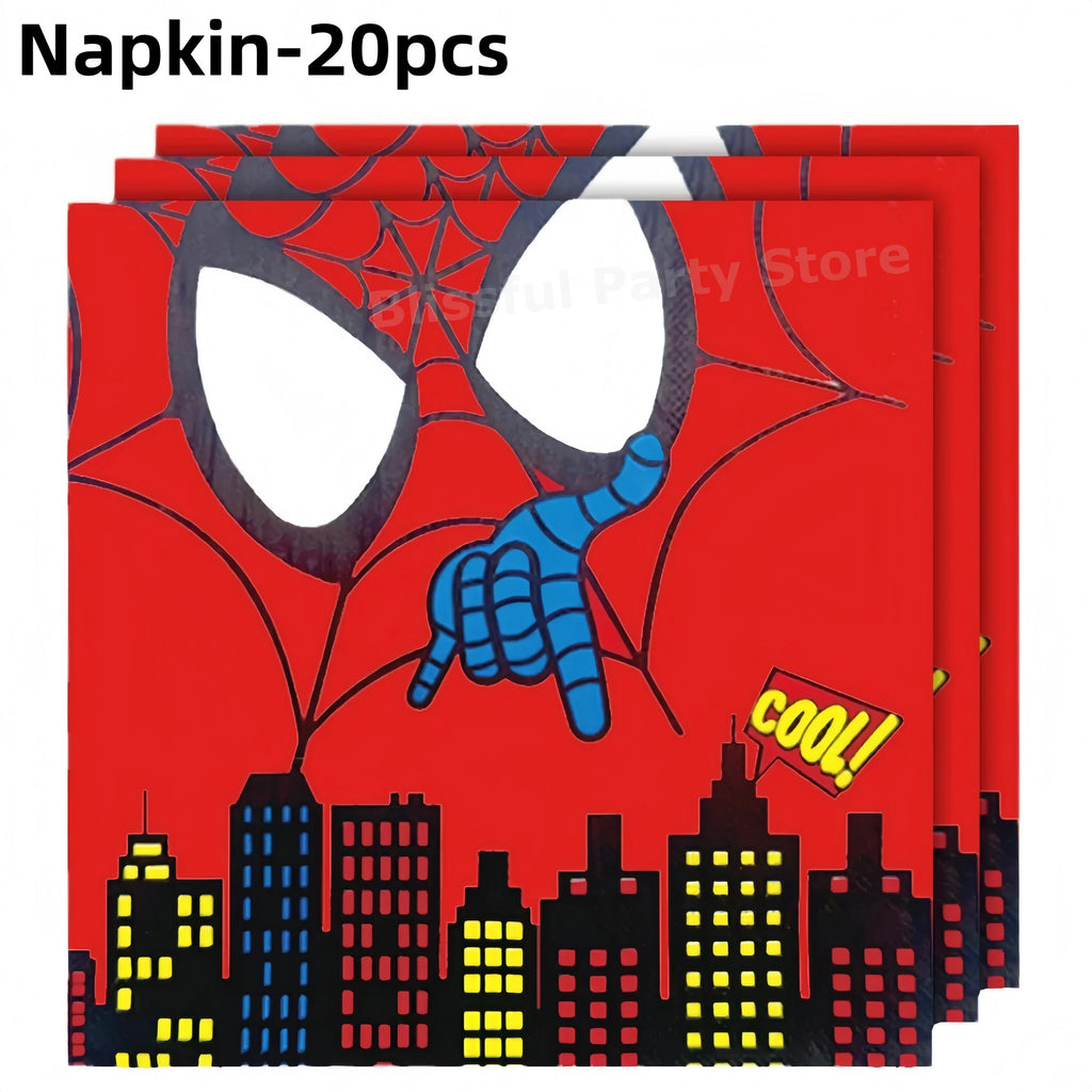 Spiderman Birthday Party Decorations Tableware Paper Cup Plate Napkin Tablecloth for Kids Boys Favor Baby Shower Event Supplies