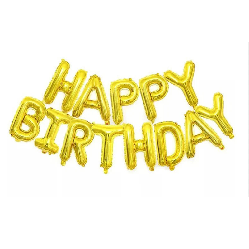 Happy Birthday balloon air Letters Alphabe Gold Pink foil balloons kids Boy Baby Show party birthday helium globos party baloon