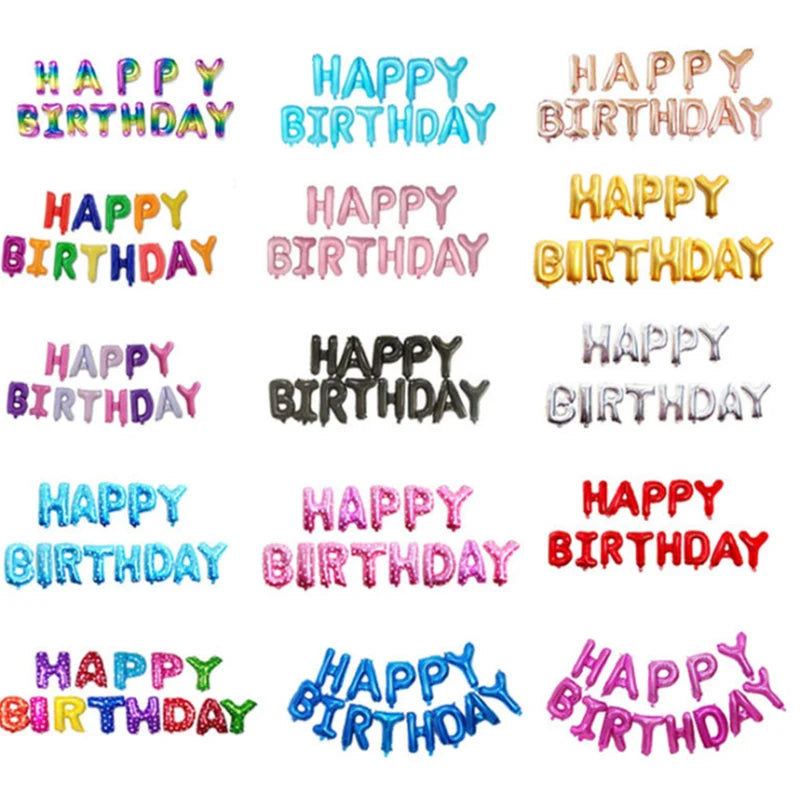 Happy Birthday balloon air Letters Alphabe Gold Pink foil balloons kids Boy Baby Show party birthday helium globos party baloon
