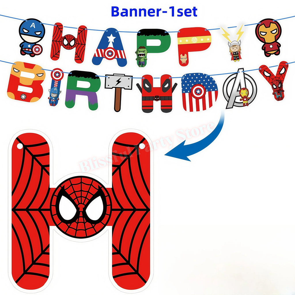 Avengers Birthday Party Decoration Superhero Balloon Tableware Kit Cup Plate Tablecloth Boy Favor Gift Baby Shower Event Supplie