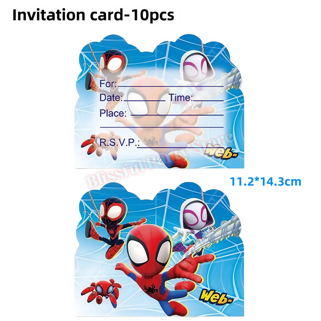 Spidey And His Amazing Friends Birthday Decoration Spiderman Tableware Kit Cup Plate Balloon Boy Favor Gift Baby Shower Supplies