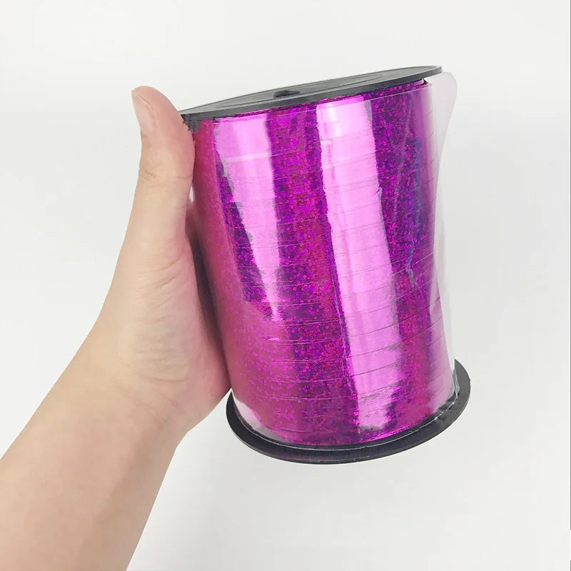 500yards Metallic Ribbon DIY Gift Packing Balloon 5mm Accessories Wedding christmas decoration Birthday Party Wrapping Crafts