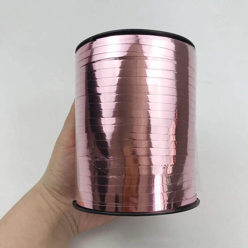 500yards Metallic Ribbon DIY Gift Packing Balloon 5mm Accessories Wedding christmas decoration Birthday Party Wrapping Crafts