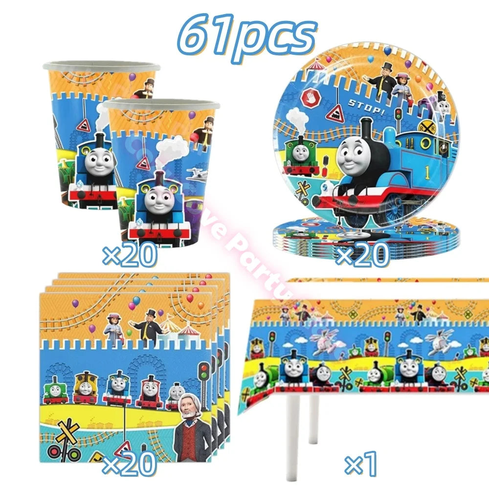 Thomas Trains and Friends Party Decorations Plates Cups Banner Balloons for Kids Baby Shower Gift Birthday Party Supplies