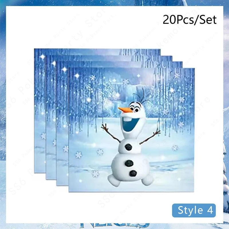 Disney Frozen Elsa Anna Olaf Birthday Party Decorations Supplies Kit for Girls Including Disposable Tableware Paper Cups Plates
