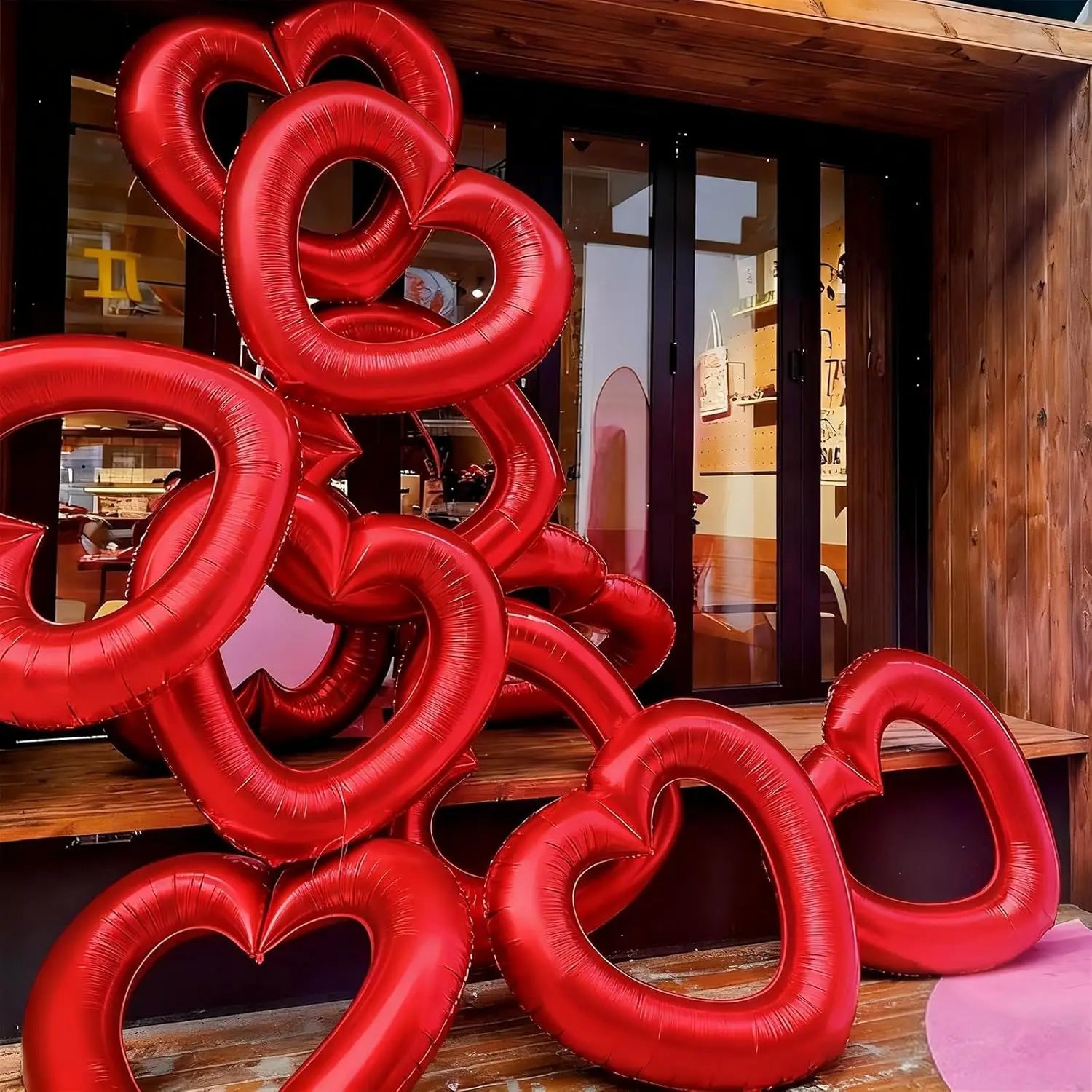 2/3/4/6 Pack of 40inch Hollow-Out Heart-Shaped Red Aluminum Foil Balloons, Suitable for Valentine's Day, Wedding Parties, Engagement Weddings, Anniversaries, Birthday Parties, and Romantic Themed Decorations