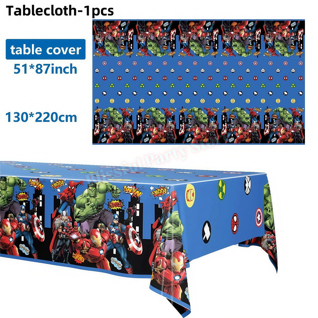 Avengers Birthday Party Decoration Superhero Balloon Tableware Kit Cup Plate Tablecloth Boy Favor Gift Baby Shower Event Supplie