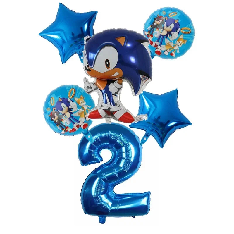 Anime Character Cartoon Hedgehog Tablecloth Banners Plates Tableware Set Sonic Birthday Party Decorations and Bath Toys Gift