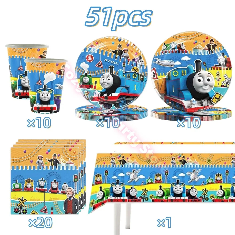 Thomas Trains and Friends Party Decorations Plates Cups Banner Balloons for Kids Baby Shower Gift Birthday Party Supplies