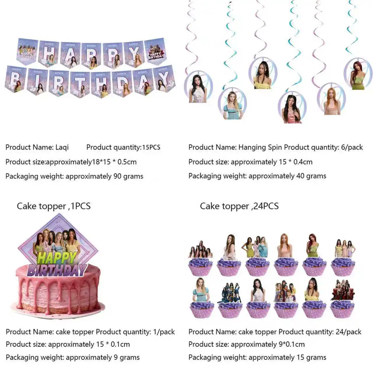 K&Katseye Birthday Party Decoration Plate Cup Napkin Balloon for Kpop Girl Party Favor Baby Shower Supplies Fans Gift