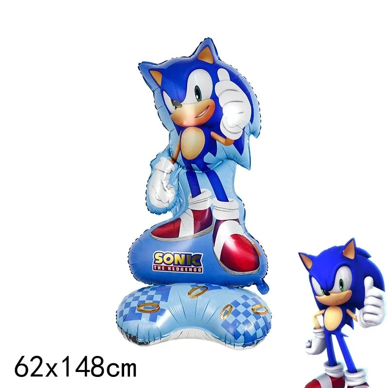 Anime Character Cartoon Hedgehog Tablecloth Banners Plates Tableware Set Sonic Birthday Party Decorations and Bath Toys Gift