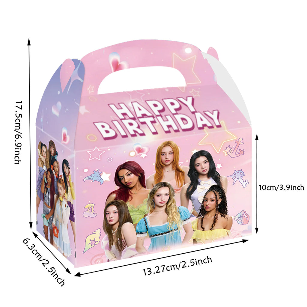 K&Katseye Birthday Party Decoration Plate Cup Napkin Balloon for Kpop Girl Party Favor Baby Shower Supplies Fans Gift