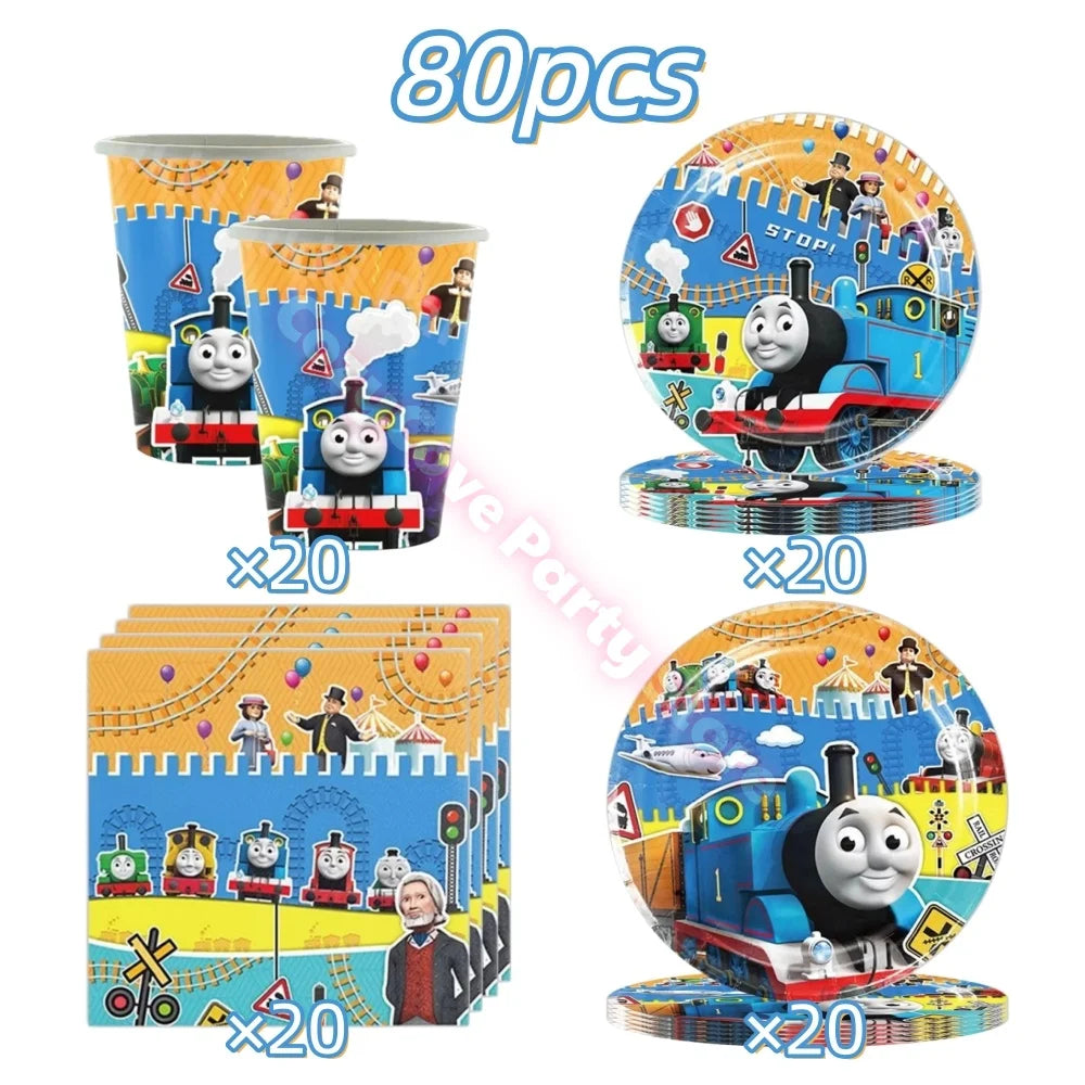Thomas Trains and Friends Party Decorations Plates Cups Banner Balloons for Kids Baby Shower Gift Birthday Party Supplies
