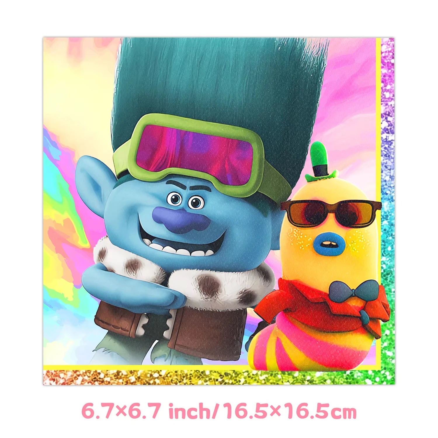 Hot Anime Trolled Theme Party Decoration Cartoon Magic Hair Tableware Cup Plate Banner balloon Kid Birthday Baby Shower Supplies
