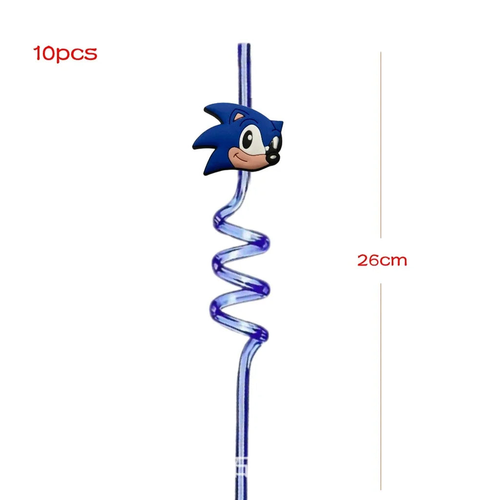 Anime Character Cartoon Hedgehog Tablecloth Banners Plates Tableware Set Sonic Birthday Party Decorations and Bath Toys Gift