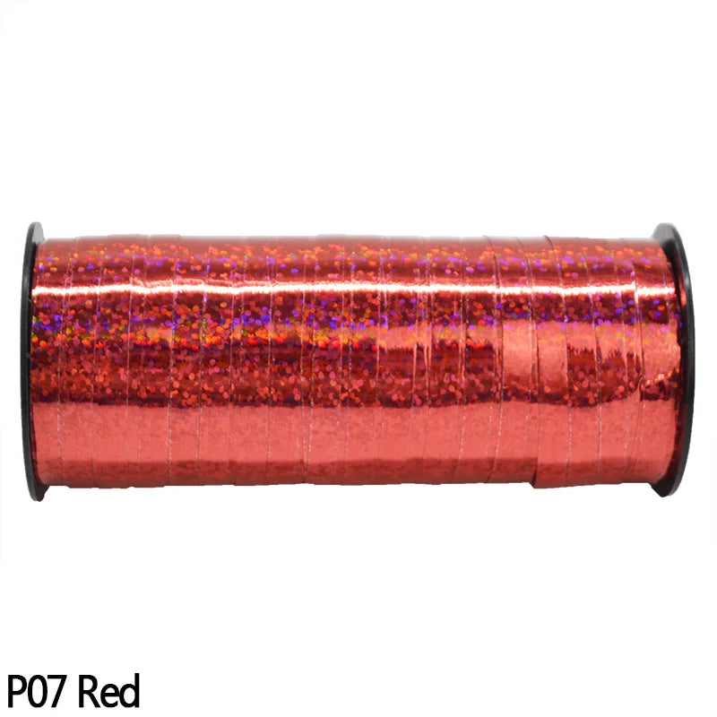 5mm Balloons Ribbons Laser Ribbon for Party Decoration Gifts Box DIY Packing Wedding Decoration Foil Satin Ribbons Accessories