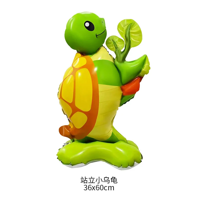 Cartoon Animal Standing Balloon Jungle Safari Lion zebra Leopard Rabbit Peacock Giraffe Balloon Kids Birthday Decoration Balloon
