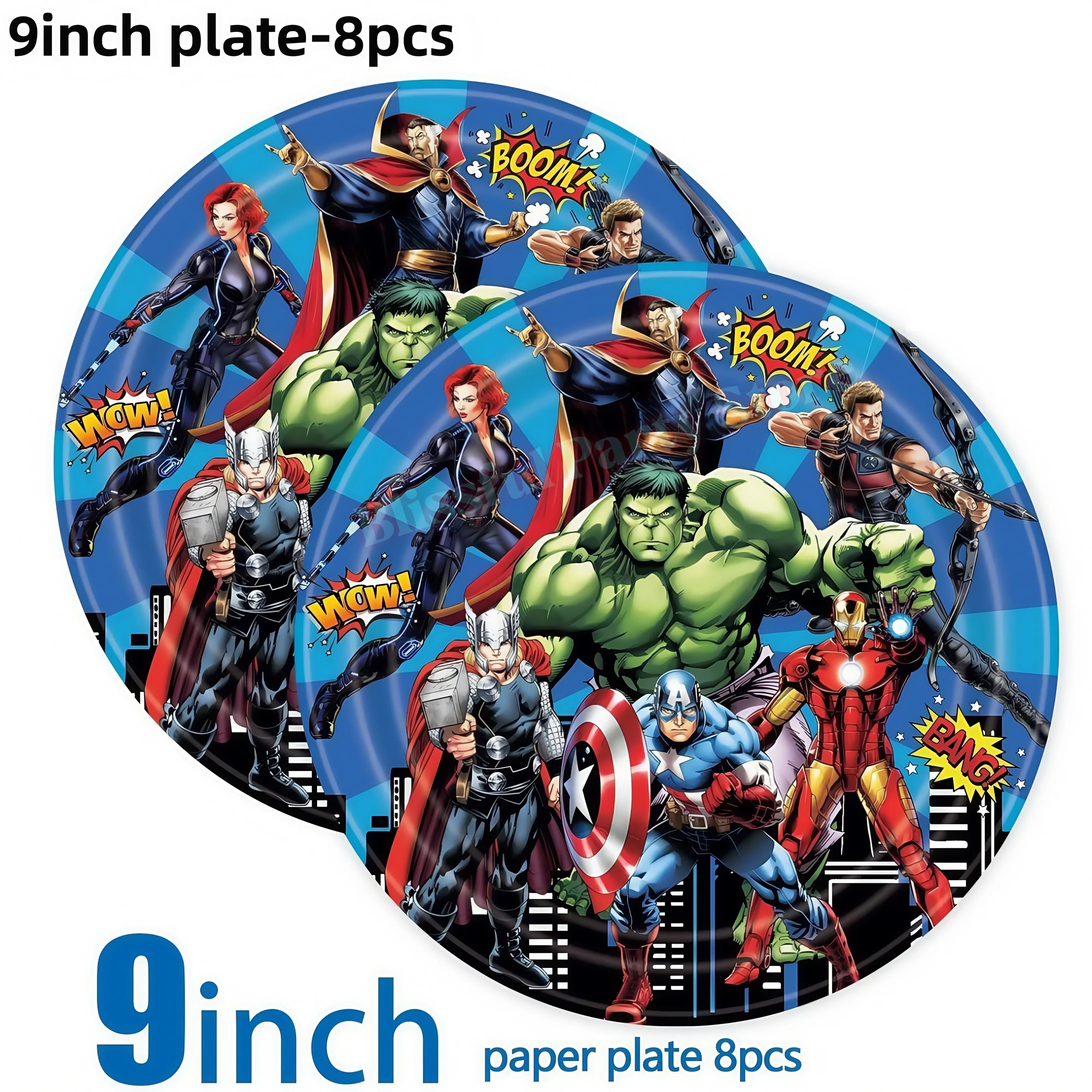 Avengers Birthday Party Decoration Superhero Balloon Tableware Kit Cup Plate Tablecloth Boy Favor Gift Baby Shower Event Supplie