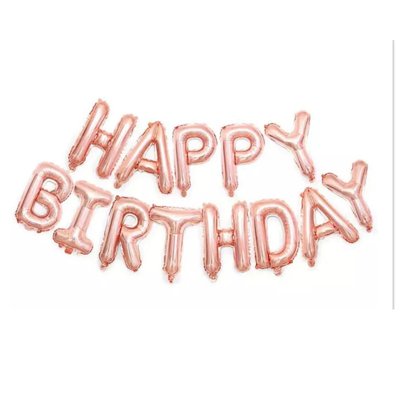Happy Birthday balloon air Letters Alphabe Gold Pink foil balloons kids Boy Baby Show party birthday helium globos party baloon