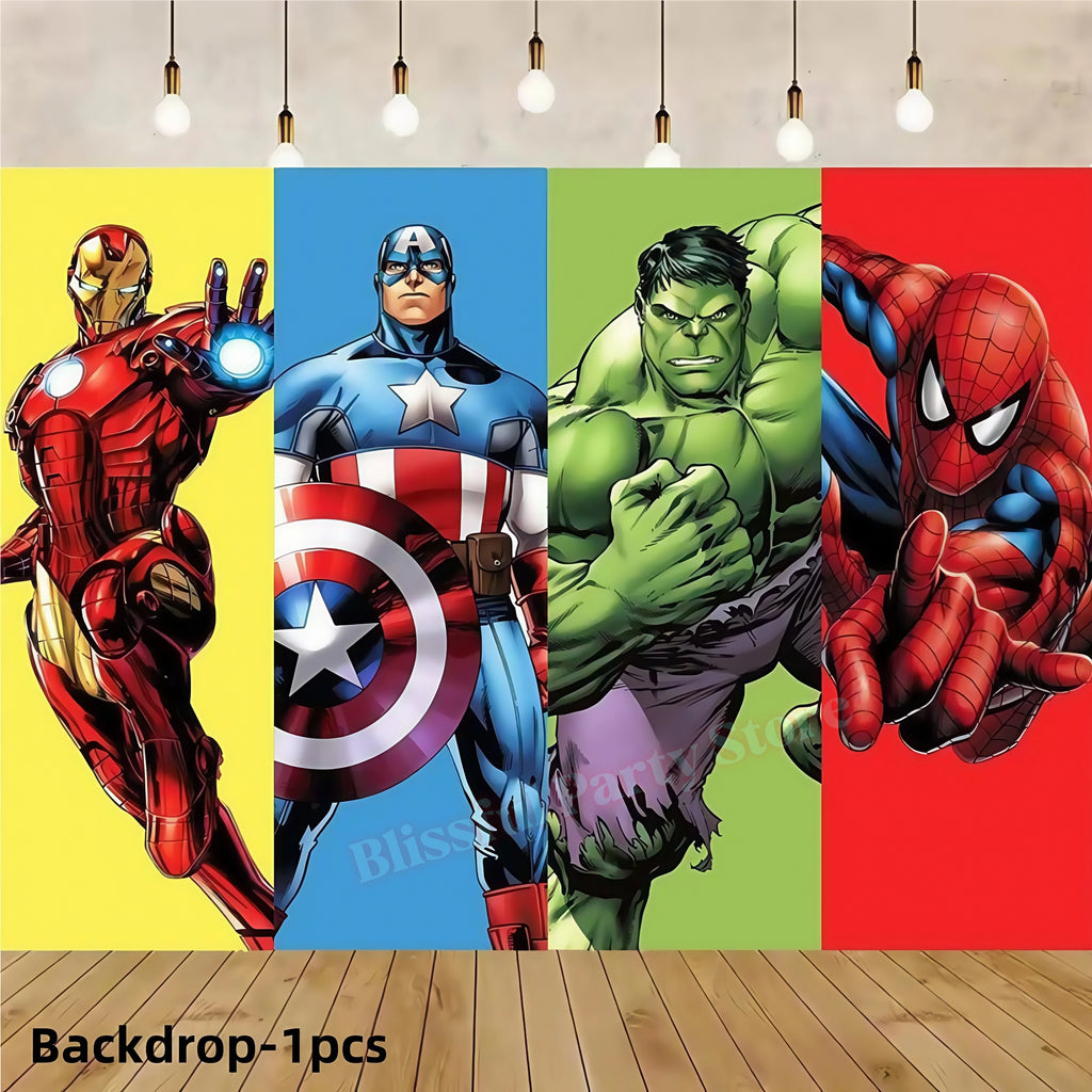 Avengers Birthday Party Decoration Superhero Balloon Tableware Kit Cup Plate Tablecloth Boy Favor Gift Baby Shower Event Supplie