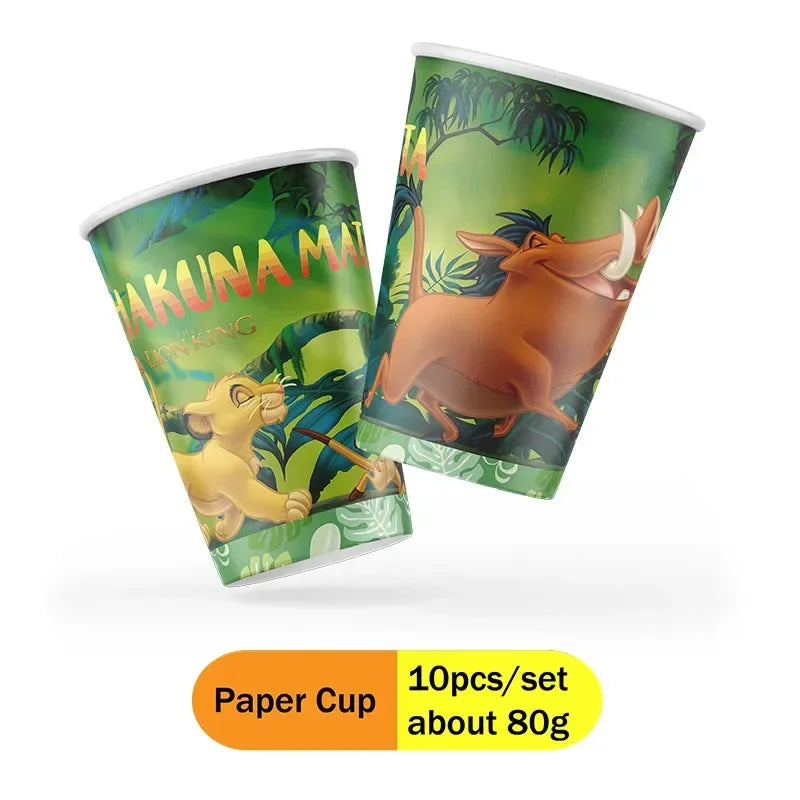 Lion King Party Decorations New Simba Theme Paper Cups Plates Napinks Baby Shower Birthday Party Decorations