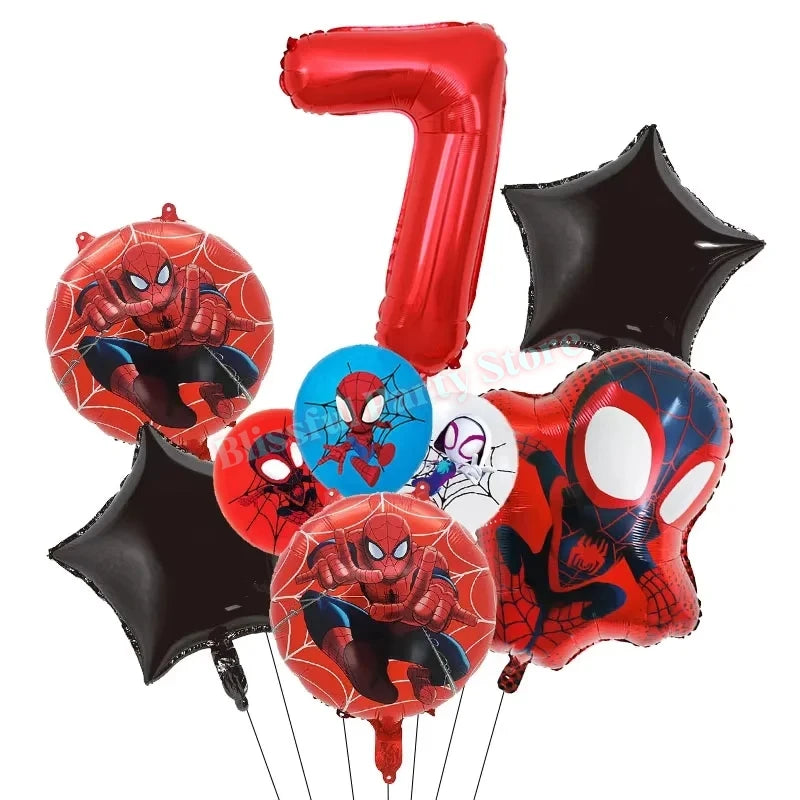 Spidey And His Amazing Friends Birthday Decoration Spiderman Tableware Kit Cup Plate Balloon Boy Favor Gift Baby Shower Supplies