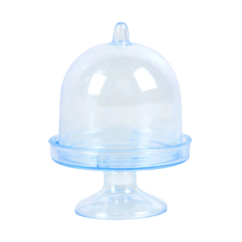 4/12pcs Clear Plastic Mini Candy Cupcake Boxes Wedding Gift Box Party Dessert Macarone Display Stand Tray With Lid Table Decor