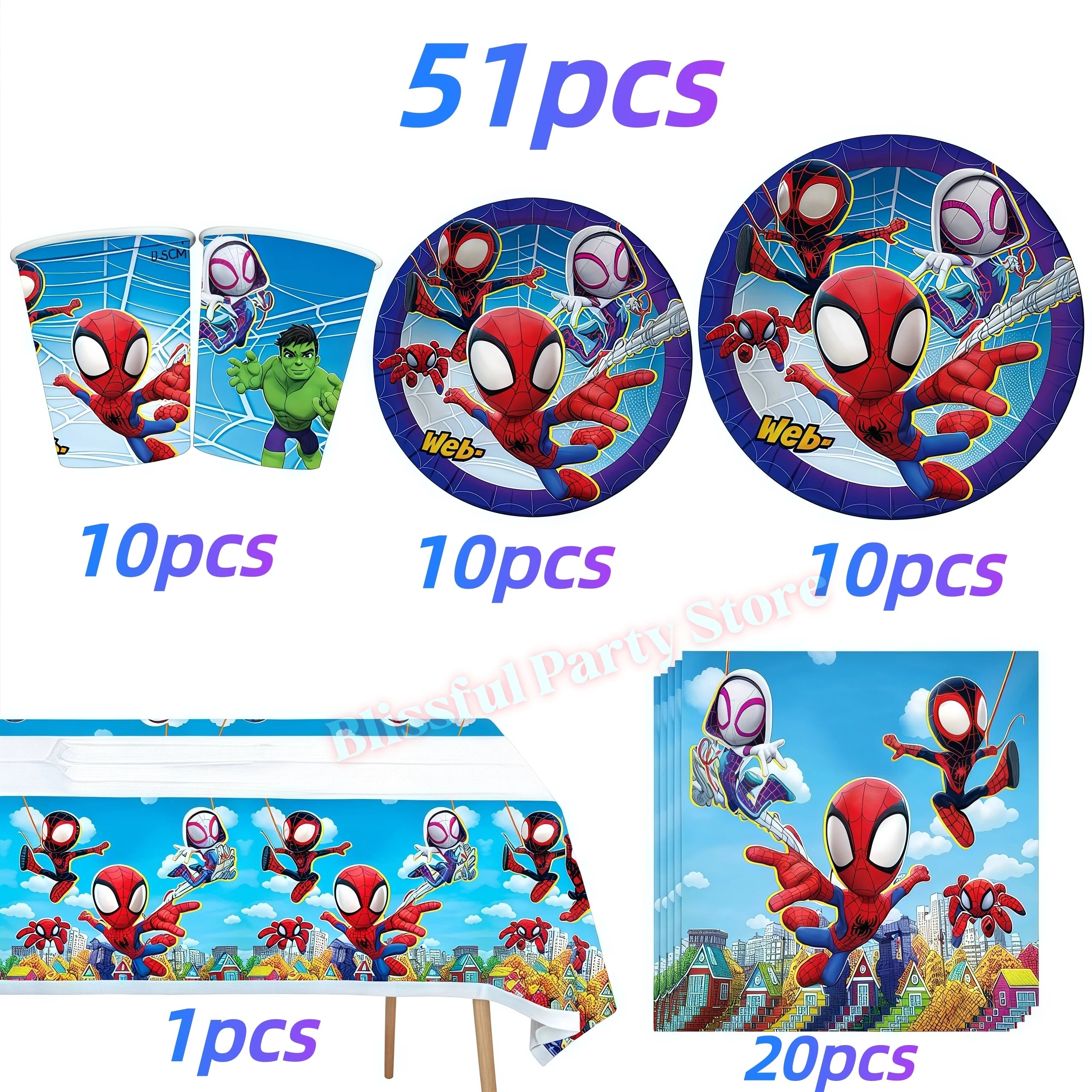 Spidey And His Amazing Friends Birthday Decoration Spiderman Tableware Kit Cup Plate Balloon Boy Favor Gift Baby Shower Supplies