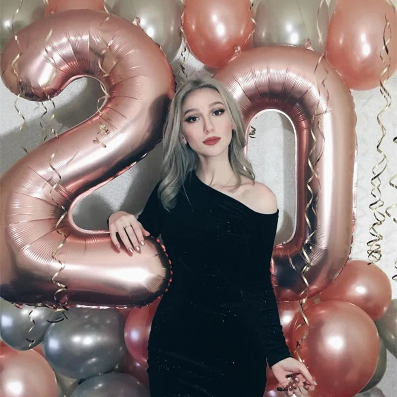 40inch Big Size Balloons Helium Numbe 0-9 Happy Birthday Wedding Party Decorations Kids Toys Shower Figures Globos Large Balloon
