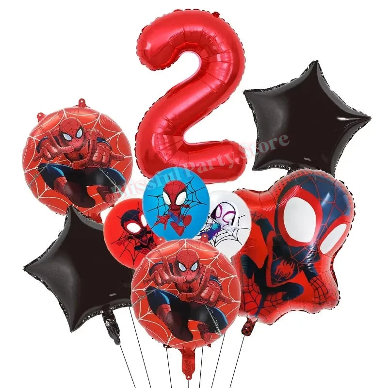 Spidey And His Amazing Friends Birthday Decoration Spiderman Tableware Kit Cup Plate Balloon Boy Favor Gift Baby Shower Supplies