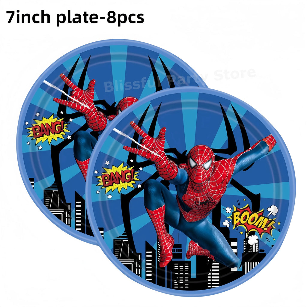Spiderman Birthday Party Decorations Tableware Paper Cup Plate Napkin Tablecloth for Kids Boys Favor Baby Shower Event Supplies