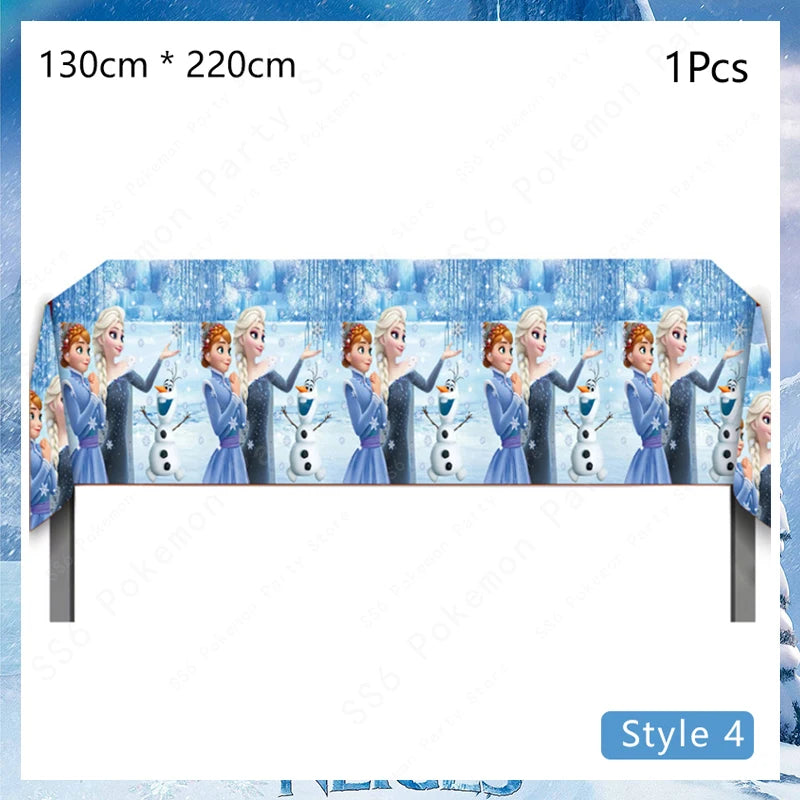 Disney Frozen Elsa Anna Olaf Birthday Party Decorations Supplies Kit for Girls Including Disposable Tableware Paper Cups Plates