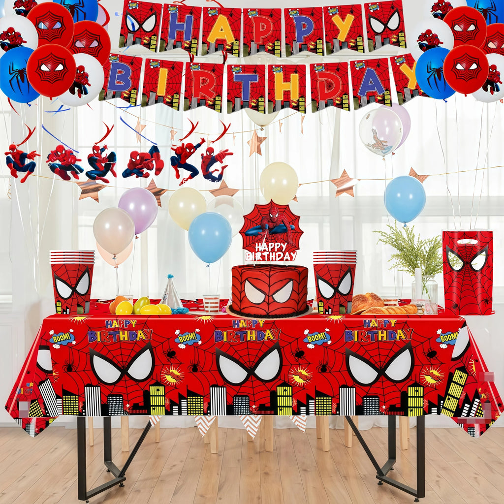 Spiderman Birthday Party Decorations Tableware Paper Cup Plate Napkin Tablecloth for Kids Boys Favor Baby Shower Event Supplies