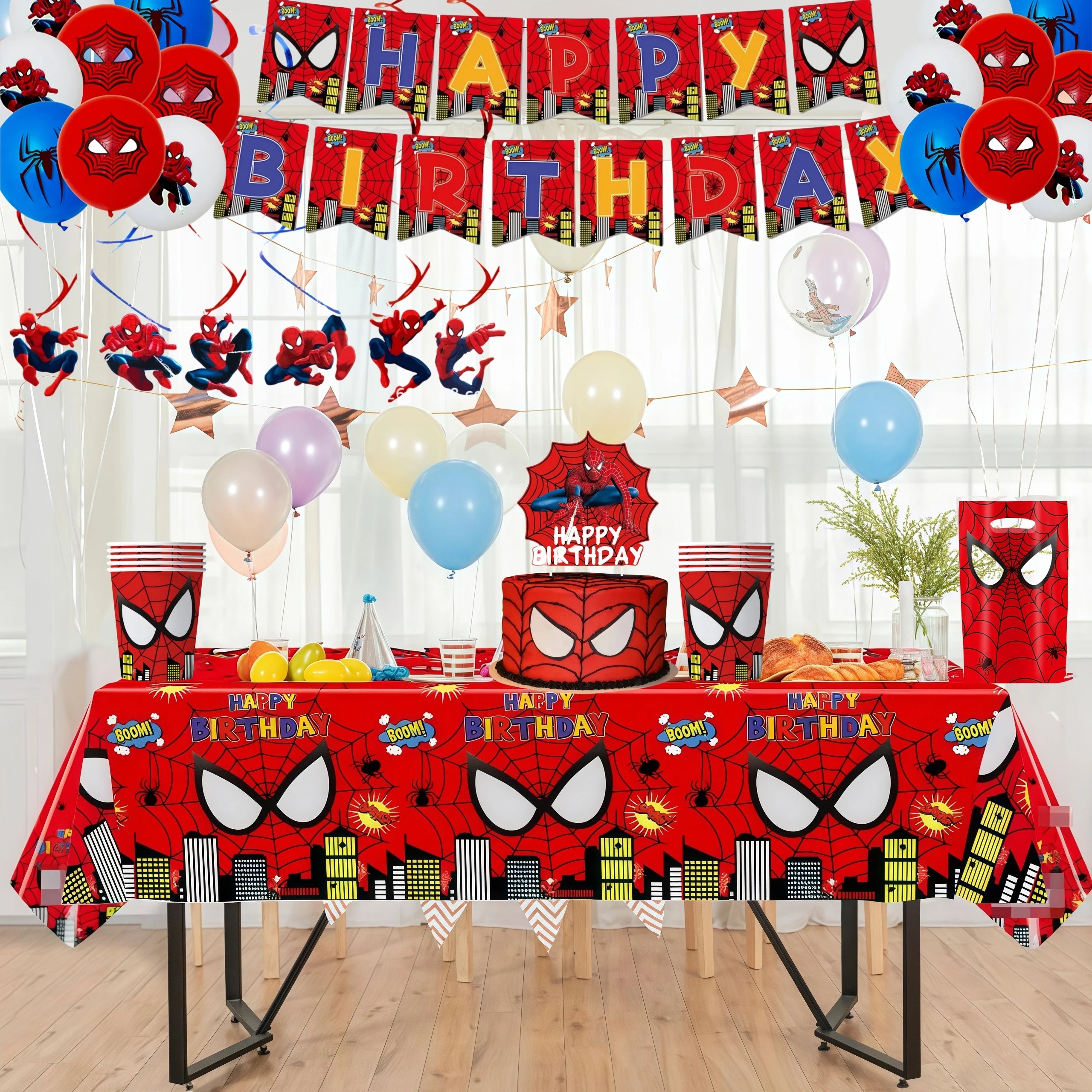 Spiderman Birthday Party Decorations Tableware Paper Cup Plate Napkin Tablecloth for Kids Boys Favor Baby Shower Event Supplies