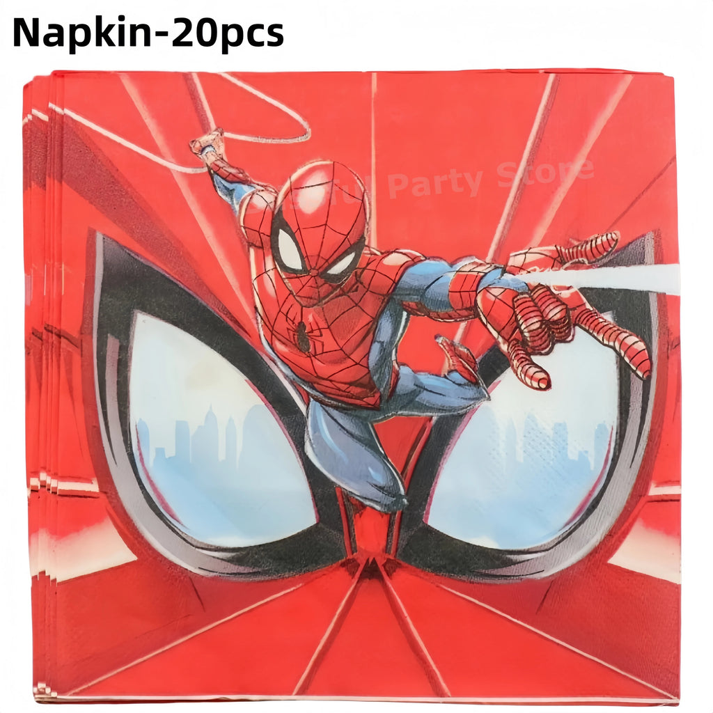 Spiderman Birthday Party Decorations Tableware Paper Cup Plate Napkin Tablecloth for Kids Boys Favor Baby Shower Event Supplies