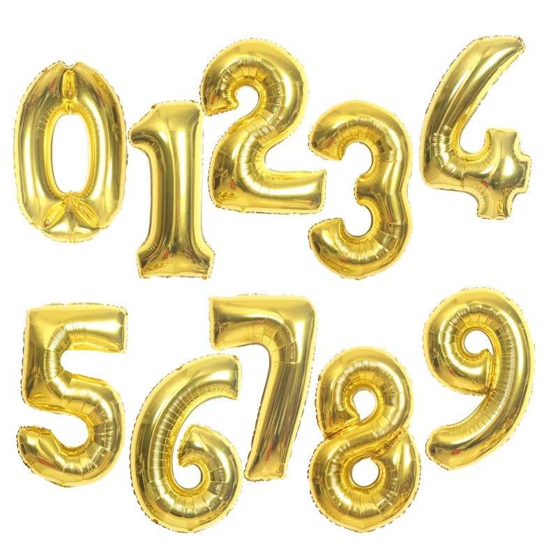 40inch Big Size Balloons Helium Numbe 0-9 Happy Birthday Wedding Party Decorations Kids Toys Shower Figures Globos Large Balloon