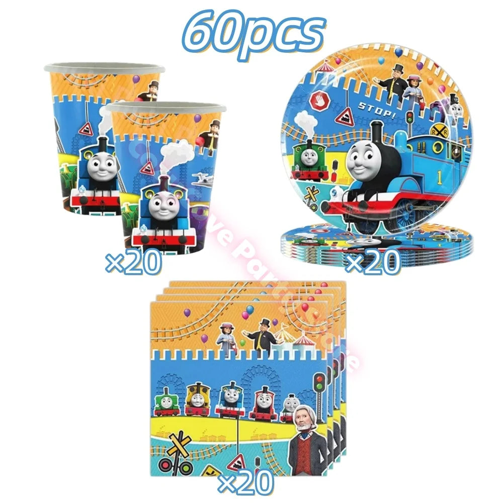 Thomas Trains and Friends Party Decorations Plates Cups Banner Balloons for Kids Baby Shower Gift Birthday Party Supplies