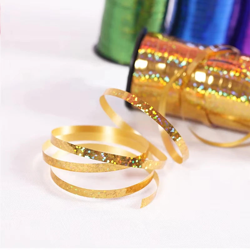 500yards Metallic Ribbon DIY Gift Packing Balloon 5mm Accessories Wedding christmas decoration Birthday Party Wrapping Crafts