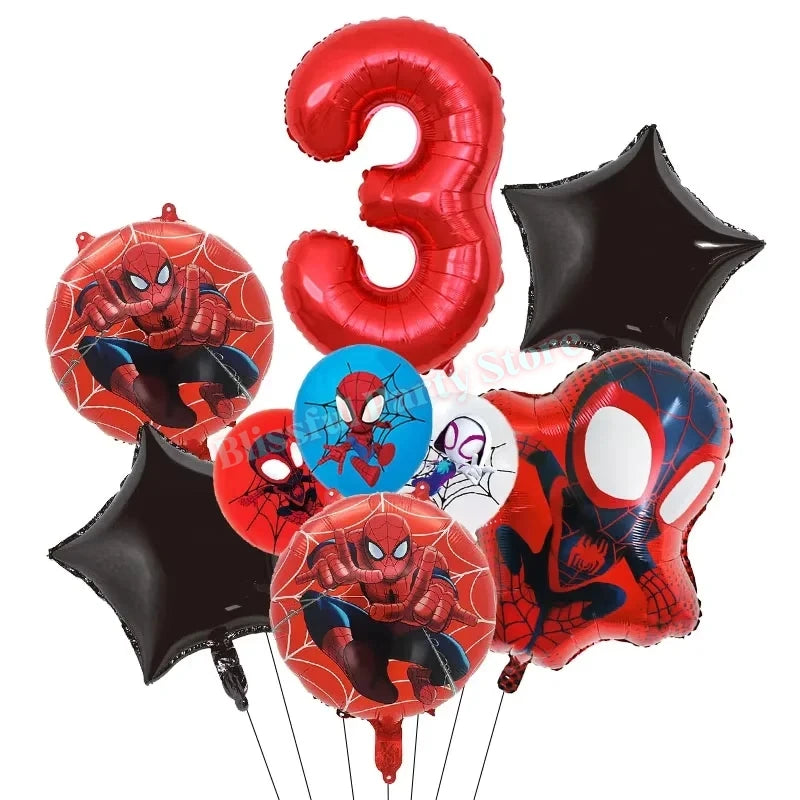 Spidey And His Amazing Friends Birthday Decoration Spiderman Tableware Kit Cup Plate Balloon Boy Favor Gift Baby Shower Supplies