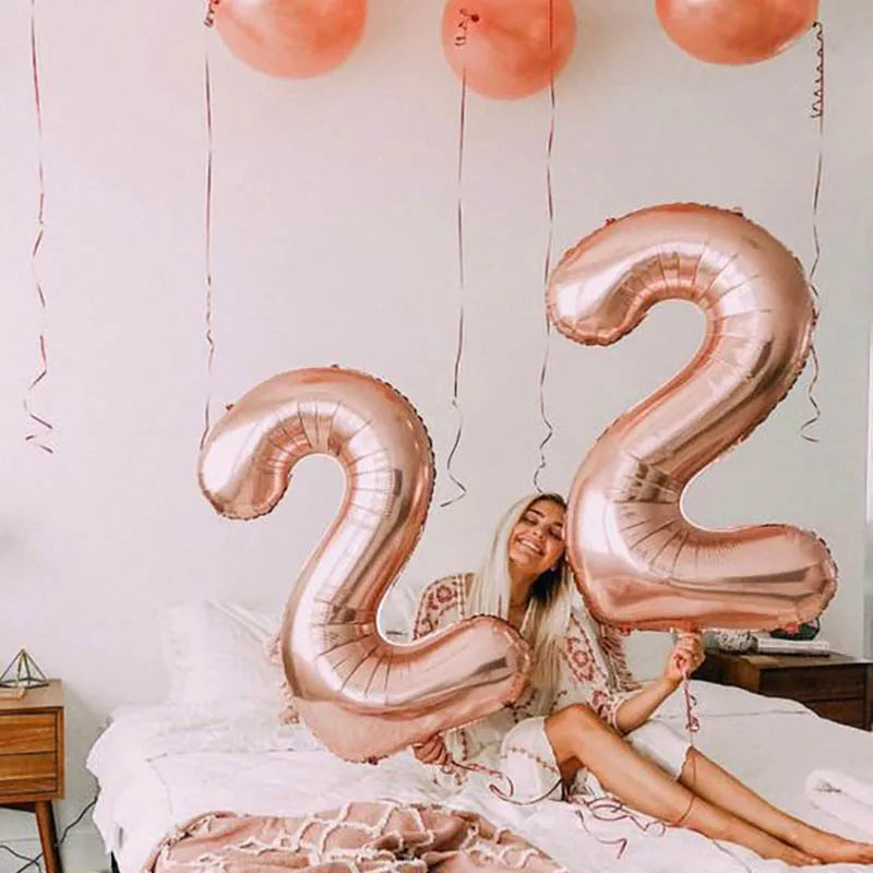 40inch Big Size Balloons Helium Numbe 0-9 Happy Birthday Wedding Party Decorations Kids Toys Shower Figures Globos Large Balloon