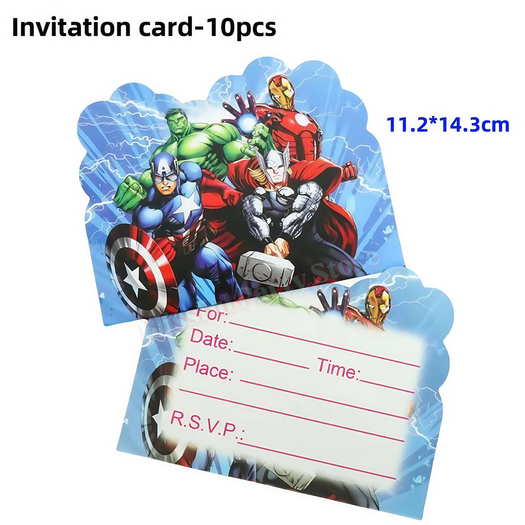 Avengers Birthday Party Decoration Superhero Balloon Tableware Kit Cup Plate Tablecloth Boy Favor Gift Baby Shower Event Supplie