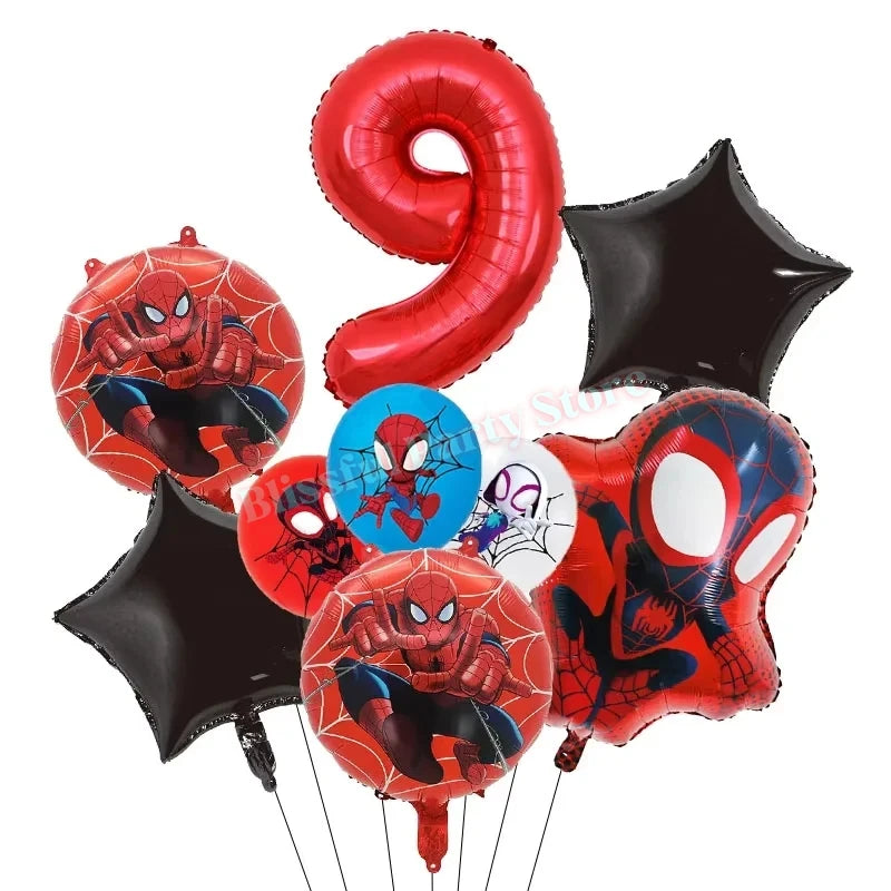 Spidey And His Amazing Friends Birthday Decoration Spiderman Tableware Kit Cup Plate Balloon Boy Favor Gift Baby Shower Supplies