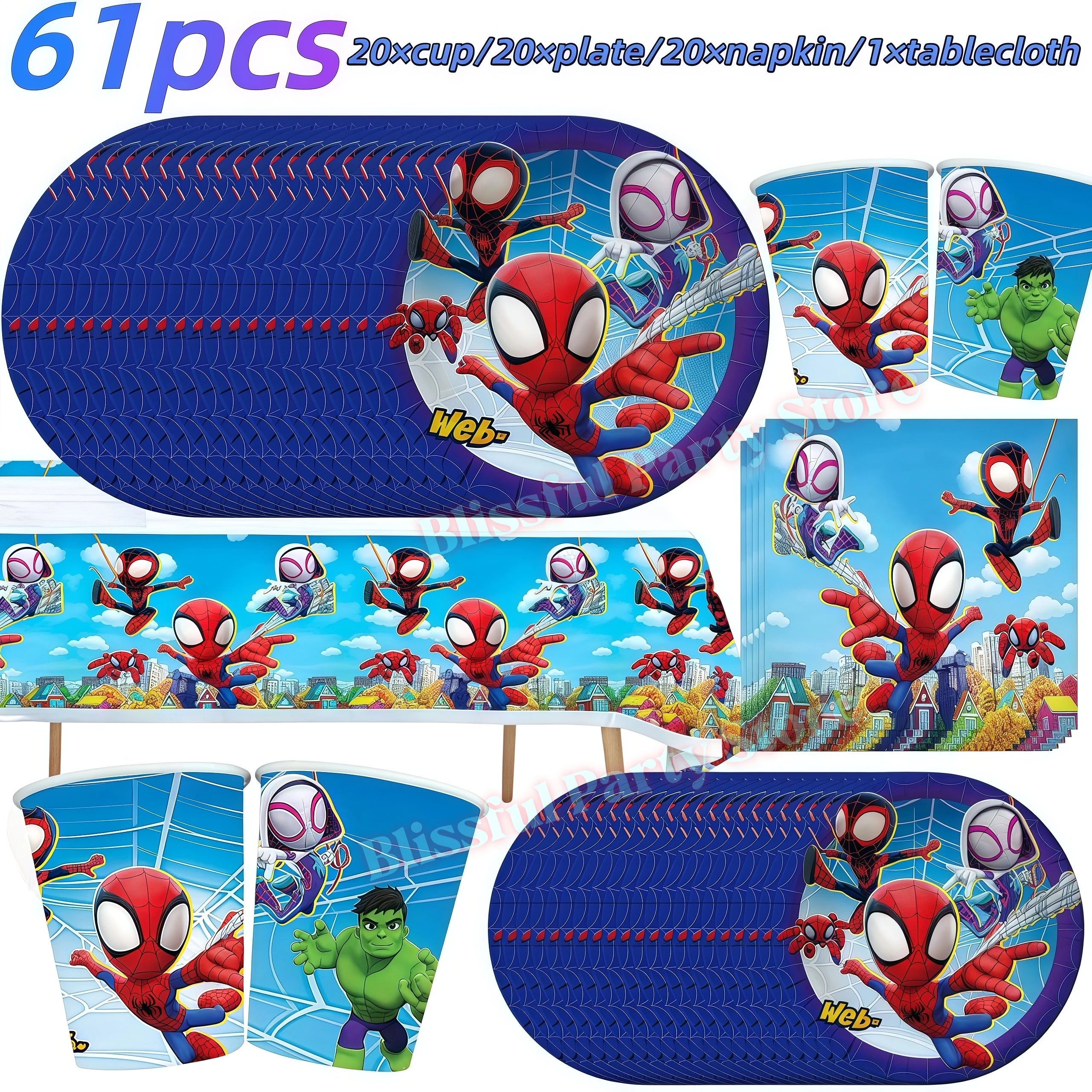 Spidey And His Amazing Friends Birthday Decoration Spiderman Tableware Kit Cup Plate Balloon Boy Favor Gift Baby Shower Supplies