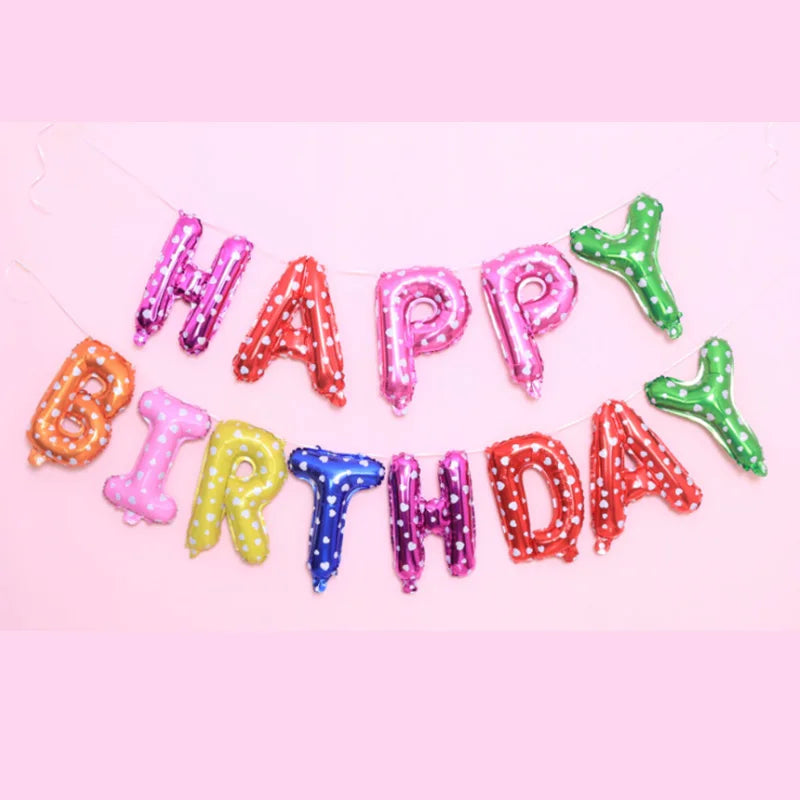 Happy Birthday balloon air Letters Alphabe Gold Pink foil balloons kids Boy Baby Show party birthday helium globos party baloon