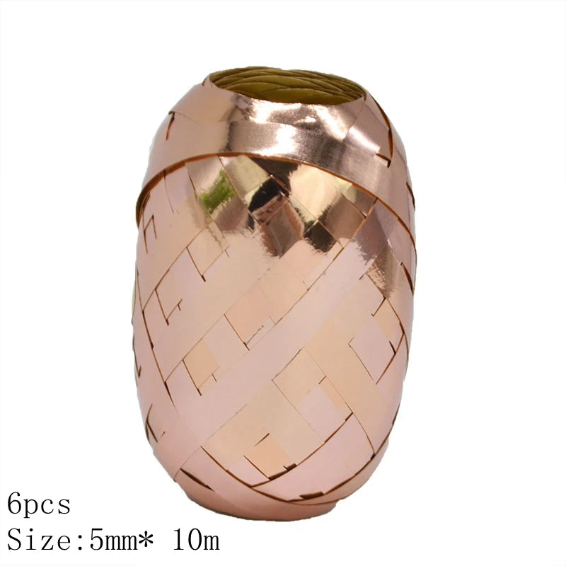 5mm Balloons Ribbons Laser Ribbon for Party Decoration Gifts Box DIY Packing Wedding Decoration Foil Satin Ribbons Accessories