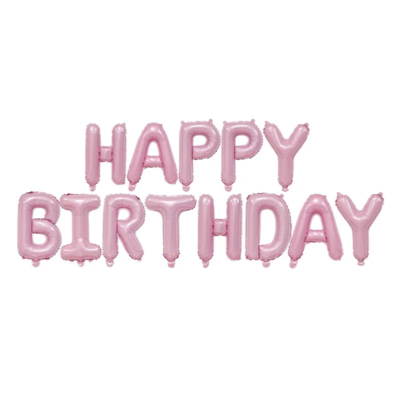Happy Birthday balloon air Letters Alphabe Gold Pink foil balloons kids Boy Baby Show party birthday helium globos party baloon
