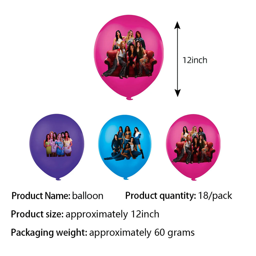 K&Katseye Birthday Party Decoration Plate Cup Napkin Balloon for Kpop Girl Party Favor Baby Shower Supplies Fans Gift